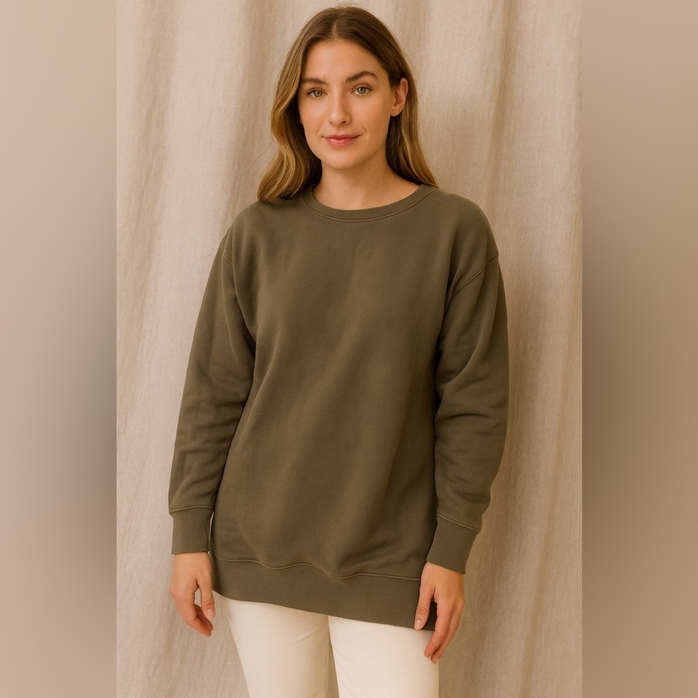 Community Aritzia Sweatshirt Long Line Oversized Army Green Size XS fits S M‌‌